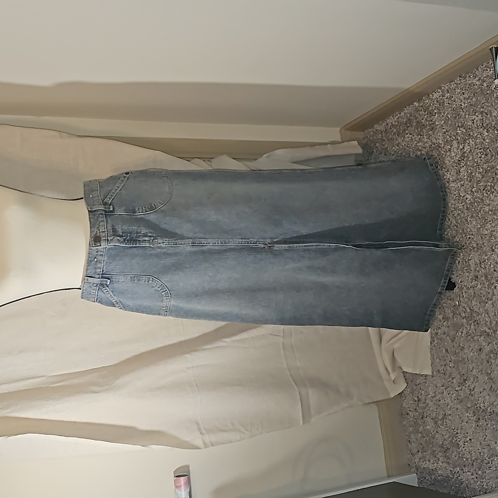Long denim skirt